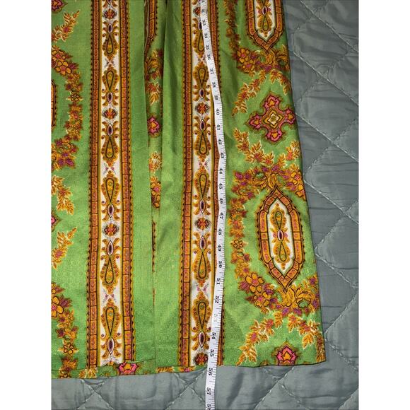 Vintage 1960’s Fifth Avenue Robes By M.W. -Green Pink Long Robe Asian Inspired - Picture 9 of 11